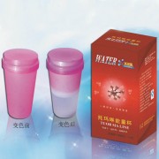 托玛琳能量变色水杯弱碱性水杯能量杯变色杯